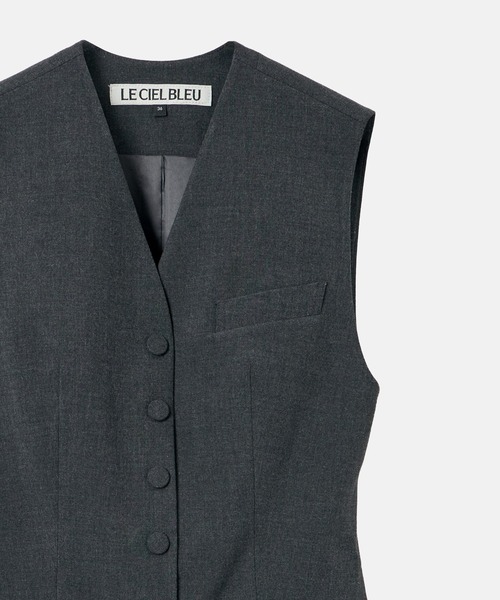 LE CIEL BLEU(ルシェルブルー)の「フィッテッドベスト / Fitted Vest(テーラードジャケット・レディース・ブラック・36)」の9枚目の写真