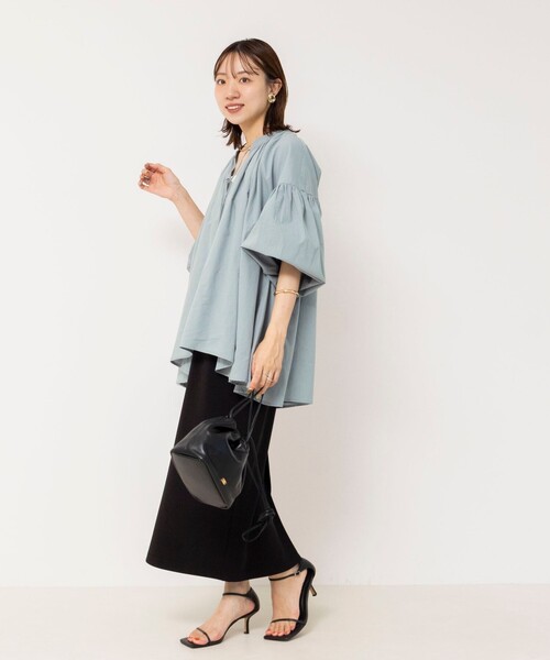 NOLLEY’S(ノーリーズ)の「ウォッシャブルオーバーブラウス(シャツ/ブラウス・レディース・ネイビー/ベージュ/サックスブルー・38)」の10枚目の写真