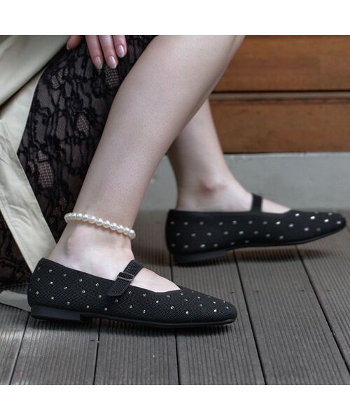 APIED MARCHE(アピエド マルシェ)の「MOVA MJ -PM5006OA(バレエシューズ・レディース・ブラック・22.5cm/23cm/23.5cm/24cm/24.5cm/25cm/25.5cm)」の1枚目の写真