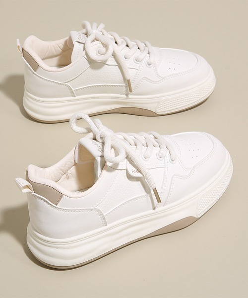 Miniministore(ミニミニストア)の「バイカラー厚底スニーカー 白 ベーシック(スニーカー・レディース・ホワイト×ブラック/ホワイト・23.5cm/23.0cm/22.5cm/25cm/24.5cm/24.0cm)」の13枚目の写真