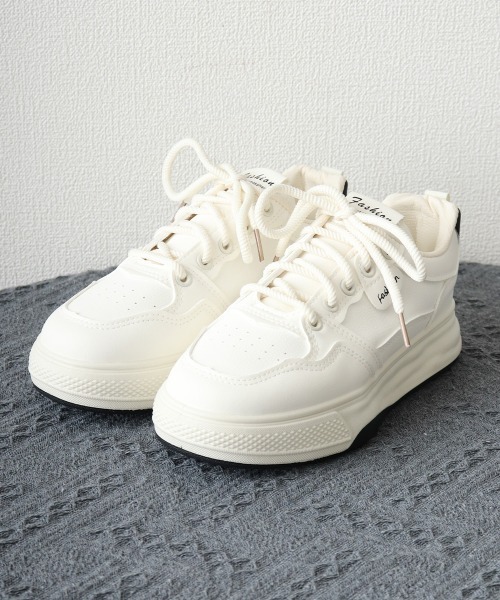 Miniministore(ミニミニストア)の「バイカラー厚底スニーカー 白 ベーシック(スニーカー・レディース・ホワイト×ブラック/ホワイト・23.5cm/23.0cm/22.5cm/25cm/24.5cm/24.0cm)」の18枚目の写真