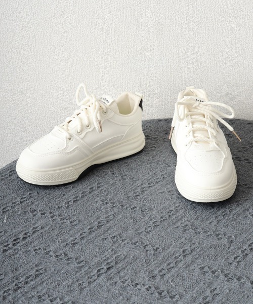 Miniministore(ミニミニストア)の「バイカラー厚底スニーカー 白 ベーシック(スニーカー・レディース・ホワイト×ブラック/ホワイト・23.5cm/23.0cm/22.5cm/25cm/24.5cm/24.0cm)」の19枚目の写真