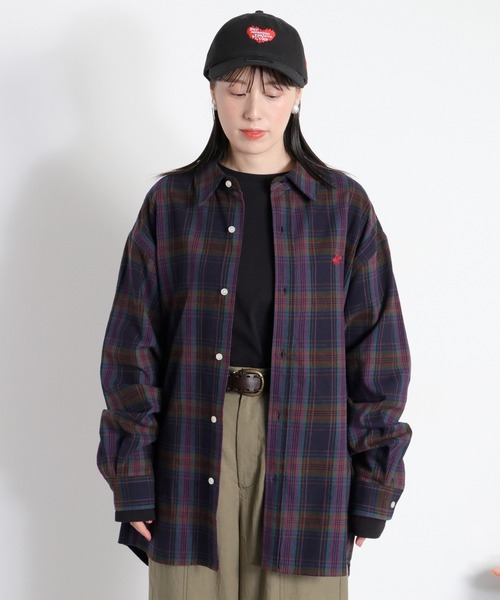 BEVERLY HILLS POLO CLUB（ビバリーヒルズポロクラブ）の「【BEVERLY HILLS POLO CLUB】ルーズネルチェックオーバーシャツ（シャツ/ブラウス・レディース・グレー/ネイビー/ライトグリーン・M）」の11枚目の写真