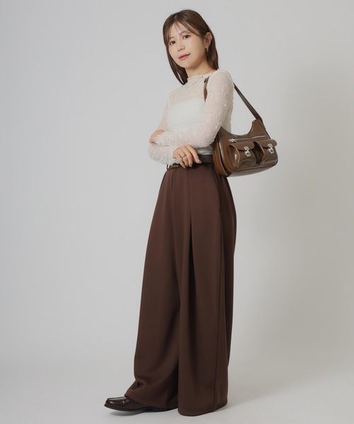 Riberry(リベリー)の「総レースシアートップス(Tシャツ/カットソー・レディース・レッド/ブラック/ブラウン/アイボリー・MEDIUM)」の8枚目の写真