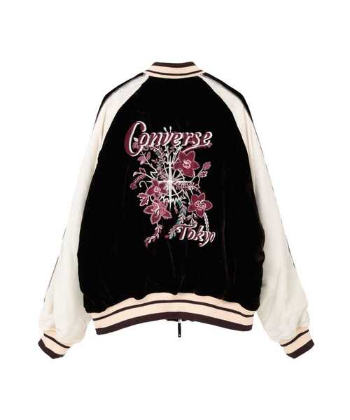 CONVERSE TOKYO（コンバーストウキョウ）の「VELOUR EMBROIDERY SOUVENIR JACKET（ブルゾン・レディース・ブラック/ブラウン/ブルー・FREE）」の8枚目の写真