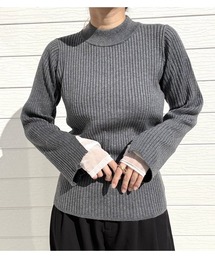 Q（キュー）の「チュールレイヤードRibニット（ニット/セーター）」