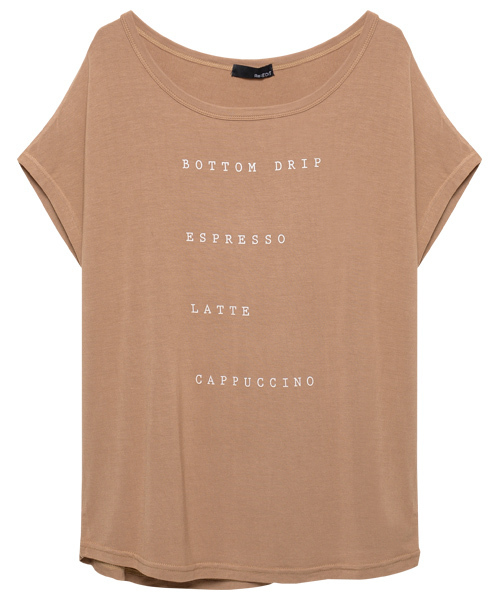 Re:EDIT（リエディ）の「BOTTOMロゴタイプとろみ生地ドルマントップス/カットソー/Ｔシャツ/とろみシャツ[Re:EDIT/リエディ]（Tシャツ/カットソー・レディース・サンドベージュ/ネイビー/ブラック/杢グレー/ブルー/カーキオリーブ/ホワイト/キャメル/ピンク/レッド・MEDIUM）」の8枚目の写真