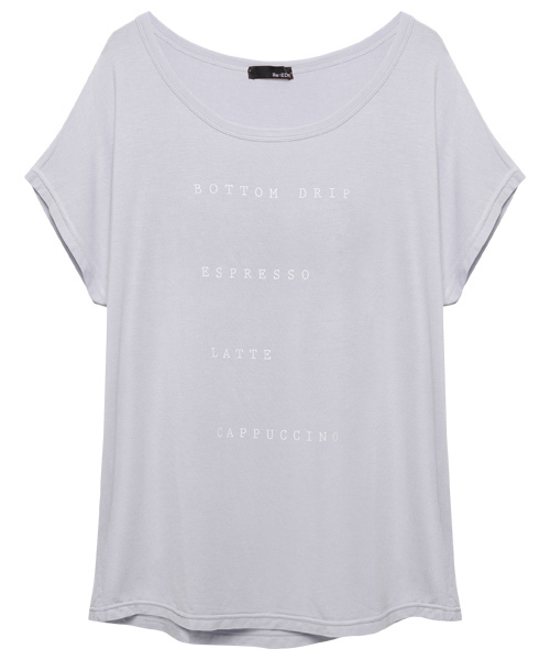 Re:EDIT（リエディ）の「BOTTOMロゴタイプとろみ生地ドルマントップス/カットソー/Ｔシャツ/とろみシャツ[Re:EDIT/リエディ]（Tシャツ/カットソー・レディース・サンドベージュ/ネイビー/ブラック/杢グレー/ブルー/カーキオリーブ/ホワイト/キャメル/ピンク/レッド・MEDIUM）」の7枚目の写真