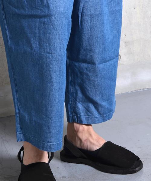 SHIPS JET BLUE（シップスジェットブルー）の「SHIPS JET BLUE: インディゴライク ガウチョパンツ■（その他パンツ・メンズ・ネイビー/ライトブルー・SMALL/MEDIUM）」の4枚目の写真