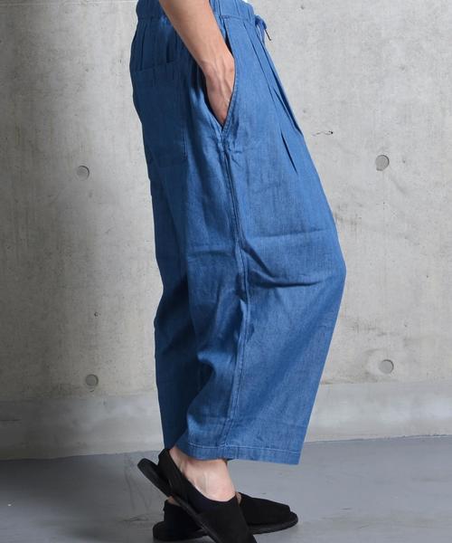SHIPS JET BLUE（シップスジェットブルー）の「SHIPS JET BLUE: インディゴライク ガウチョパンツ■（その他パンツ・メンズ・ネイビー/ライトブルー・SMALL/MEDIUM）」の6枚目の写真