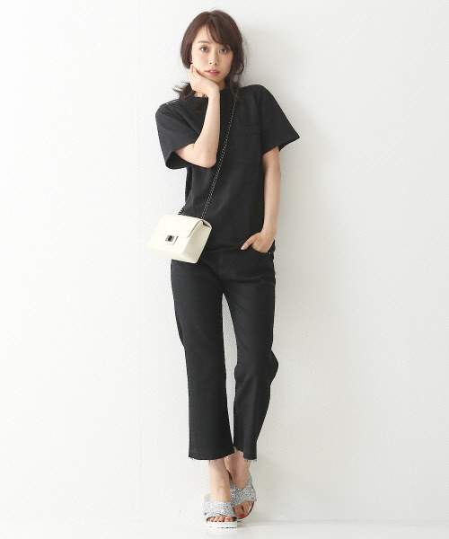 Rouge vif(ルージュヴィフ)の「Goodwear ポケット付Tシャツ(Tシャツ/カットソー・レディース・ブラック/ホワイト/ネイビー・FREE)」の14枚目の写真