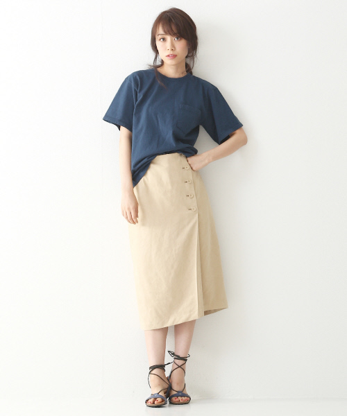 Rouge vif(ルージュヴィフ)の「Goodwear ポケット付Tシャツ(Tシャツ/カットソー・レディース・ブラック/ホワイト/ネイビー・FREE)」の12枚目の写真
