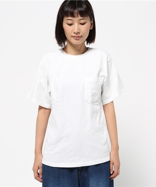 Rouge vif(ルージュヴィフ)の「Goodwear ポケット付Tシャツ(Tシャツ/カットソー・レディース・ブラック/ホワイト/ネイビー・FREE)」の4枚目の写真
