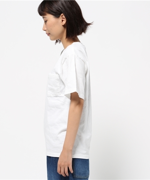 Rouge vif(ルージュヴィフ)の「Goodwear ポケット付Tシャツ(Tシャツ/カットソー・レディース・ブラック/ホワイト/ネイビー・FREE)」の5枚目の写真