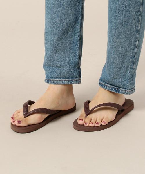 6(ロク)の「【別注】<6(ROKU)>GENBEI FLIP FLOPS/サンダル(ビーチサンダル・レディース・ブラック/ダークブラウン・25cm/23cm/24cm)」の3枚目の写真