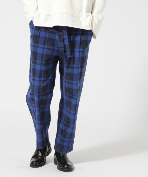 HARE（ハレ）の「キモウチェックパンツ(HARE)（その他パンツ・メンズ・オフホワイト/ブルー・MEDIUM/SMALL）」の2枚目の写真