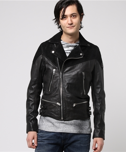 DIESEL(ディーゼル)の「00SVCJ0PANP(ライダースジャケット・メンズ・ブラック/ブラウン・SMALL/X-LARGE/LARGE/MEDIUM)」の2枚目の写真