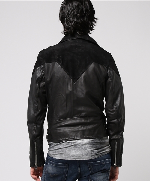 DIESEL(ディーゼル)の「00SVCJ0PANP(ライダースジャケット・メンズ・ブラック/ブラウン・SMALL/X-LARGE/LARGE/MEDIUM)」の4枚目の写真