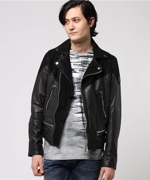 DIESEL(ディーゼル)の「00SVCJ0PANP(ライダースジャケット・メンズ・ブラック/ブラウン・SMALL/X-LARGE/LARGE/MEDIUM)」の5枚目の写真