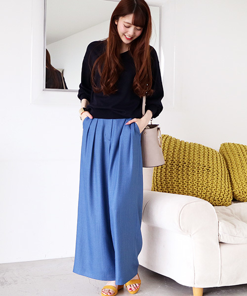 N.（N. Natural Beauty Basic）（エヌエヌナチュラルビューティーベーシック）の「コットンモダールⅢVネックニット（ニット/セーター・レディース・イエロー/パープル/ネイビー/ホワイト/グリーン・MEDIUM）」の9枚目の写真