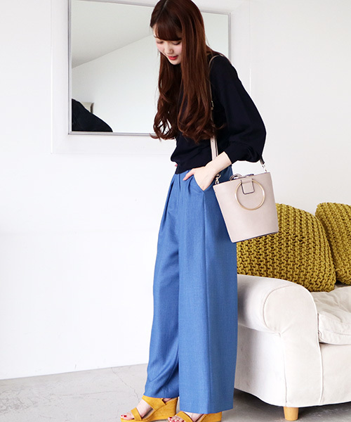 N.（N. Natural Beauty Basic）（エヌエヌナチュラルビューティーベーシック）の「コットンモダールⅢVネックニット（ニット/セーター・レディース・イエロー/パープル/ネイビー/ホワイト/グリーン・MEDIUM）」の10枚目の写真