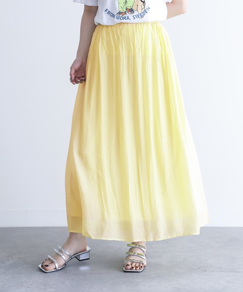 osharewalker(オシャレウォーカー)の「『ふわさらロングスカート』(スカート・レディース・オフホワイト/ネイビー/イエロー/グレー/ブラック/カーキ/サックスブルー/ピンクベージュ/レッド/キナリ/グリーン/ブルー/ピンク系その他/ラベンダー/オレンジ・LONG/REGULAR)」の11枚目の写真