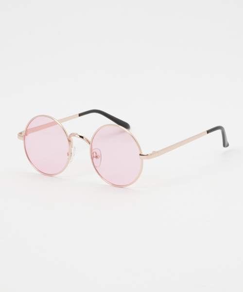 WEGO（ウィゴー）の「WEGO/メタルラウンドカラーレンズサングラス（サングラス・メンズ・ブルー/ピンク/イエロー・FREE）」の3枚目の写真