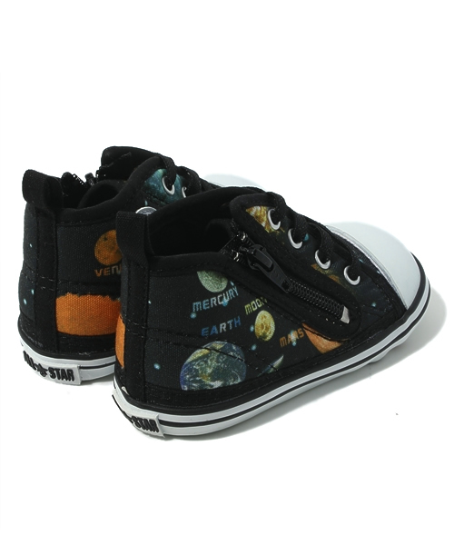 X-girl Stages（エックスガールステージス）の「BABY ALL STAR PLANETARIUM RZ（スニーカー・キッズ・ブラック・12cm/13cm/15cm）」の4枚目の写真