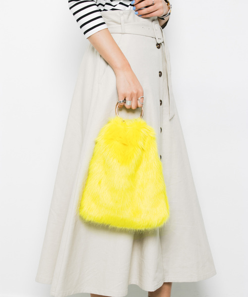 UR SELECT（ユーアールセレクト）の「ファーBAG（ショルダーバッグ・レディース・ダークブラウン/ベージュ/ブラウン/グレー/イエロー・-）」の5枚目の写真