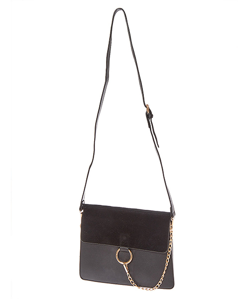 Edit Sheen(エディットシーン)の「リングチェーンスクエアショルダーバッグ(ショルダーバッグ・レディース・ブラック/ネイビー/ブラウン/グレー/ピンク・FREE)」の2枚目の写真