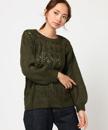 Samansa Mos2 | 透かし柄ニットプルオーバー(ニット/セーター)