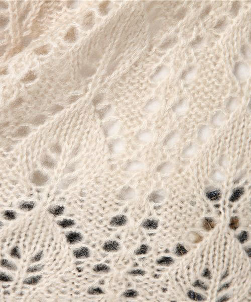 Samansa Mos2（サマンサ モスモス）の「透かし柄ニットプルオーバー（ニット/セーター・レディース・カーキ/モカ/キナリ・ﾌﾘ-）」の5枚目の写真