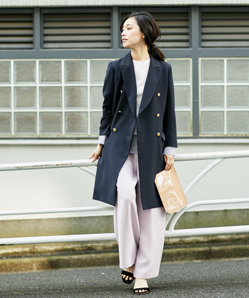 RIVE DROITE（リヴドロワ）の「【好評につき追加！】メタル釦ダブルロングジャケット（テーラードジャケット・レディース・ネイビー・FREE）」の7枚目の写真