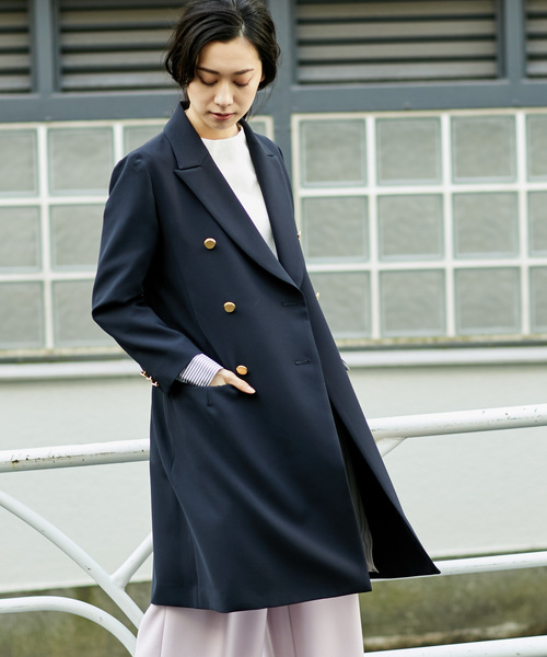 RIVE DROITE（リヴドロワ）の「【好評につき追加！】メタル釦ダブルロングジャケット（テーラードジャケット・レディース・ネイビー・FREE）」の8枚目の写真