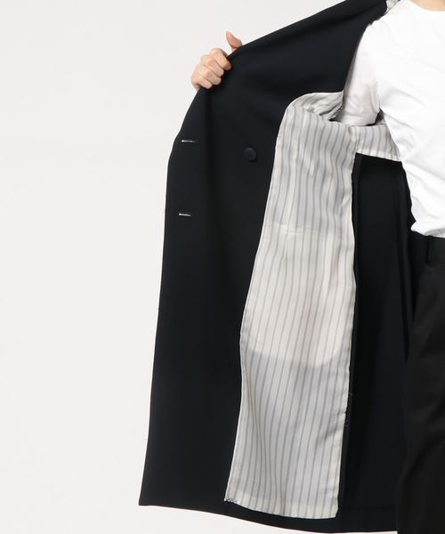 RIVE DROITE（リヴドロワ）の「【好評につき追加！】メタル釦ダブルロングジャケット（テーラードジャケット・レディース・ネイビー・FREE）」の4枚目の写真