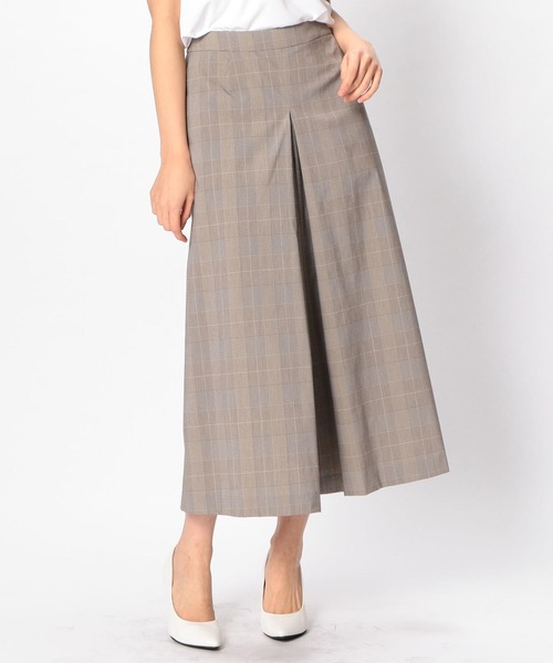 NARACAMICIE(ナラカミーチェ)の「グレンチェックワイドパンツ(その他パンツ・レディース・グレー/ブラウン・LARGE/MEDIUM/SMALL)」の1枚目の写真