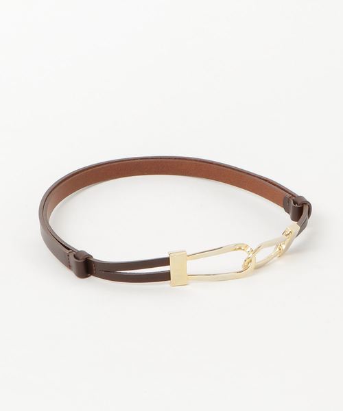 laboratory work(ラボラトリーワーク)の「Wループバックルベルト(ベルト・レディース・ブラウン/ブラック・MEDIUM)」の1枚目の写真