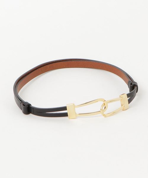 laboratory work(ラボラトリーワーク)の「Wループバックルベルト(ベルト・レディース・ブラウン/ブラック・MEDIUM)」の2枚目の写真