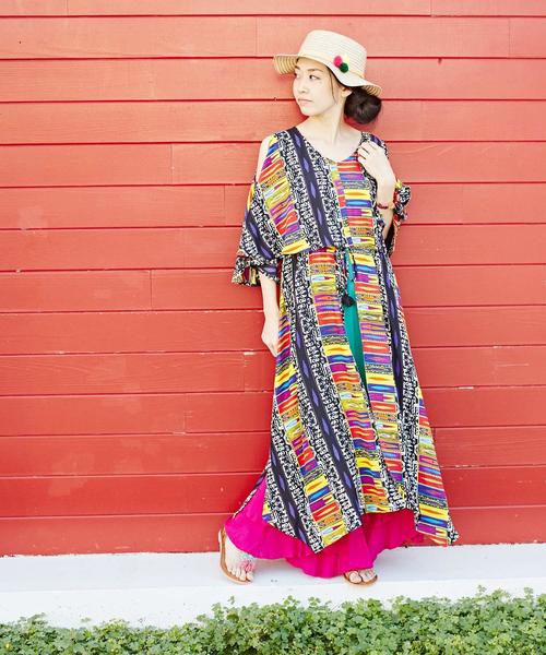 チャイハネ（チャイハネ）の「【チャイハネ】メキシカンカラーポンポンハット（ハット・レディース・ブラック/ベージュ・FREE）」の6枚目の写真