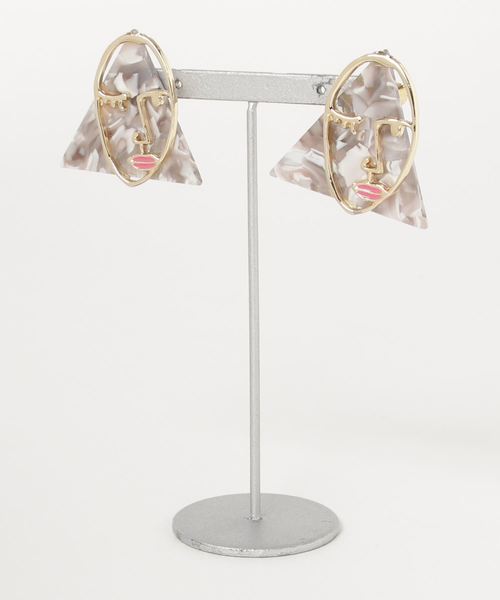 tone(トーン)の「【Eeny,meeny,miny,moe*】visage fem earring(イヤリング・レディース・ホワイト/ブラウン/グレー/レッド/ピンク/その他1/その他2/その他3/ブラウン系その他・FREE)」の8枚目の写真