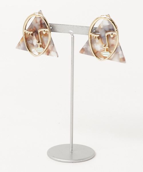 tone(トーン)の「【Eeny,meeny,miny,moe*】visage fem earring(イヤリング・レディース・ホワイト/ブラウン/グレー/レッド/ピンク/その他1/その他2/その他3/ブラウン系その他・FREE)」の3枚目の写真