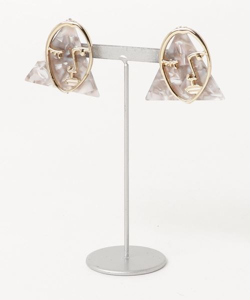 tone(トーン)の「【Eeny,meeny,miny,moe*】visage fem earring(イヤリング・レディース・ホワイト/ブラウン/グレー/レッド/ピンク/その他1/その他2/その他3/ブラウン系その他・FREE)」の1枚目の写真