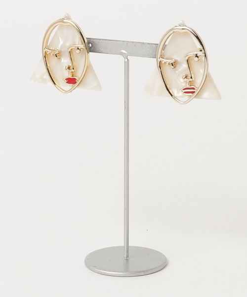 tone(トーン)の「【Eeny,meeny,miny,moe*】visage fem earring(イヤリング・レディース・ホワイト/ブラウン/グレー/レッド/ピンク/その他1/その他2/その他3/ブラウン系その他・FREE)」の2枚目の写真