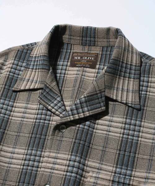 MR.OLIVE(ミスターオリーブ)の「STRETCH T/R TARTAN CHECK / BIG SILHOUETTE RIB CUFFS SHIRT(シャツ/ブラウス・メンズ・ブラック/ベージュ・SMALL/MEDIUM/LARGE)」の6枚目の写真