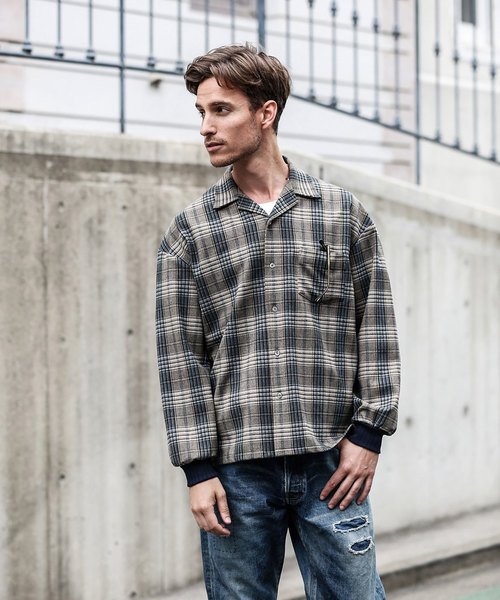 MR.OLIVE(ミスターオリーブ)の「STRETCH T/R TARTAN CHECK / BIG SILHOUETTE RIB CUFFS SHIRT(シャツ/ブラウス・メンズ・ブラック/ベージュ・SMALL/MEDIUM/LARGE)」の13枚目の写真