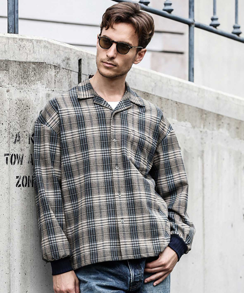 MR.OLIVE(ミスターオリーブ)の「STRETCH T/R TARTAN CHECK / BIG SILHOUETTE RIB CUFFS SHIRT(シャツ/ブラウス・メンズ・ブラック/ベージュ・SMALL/MEDIUM/LARGE)」の17枚目の写真