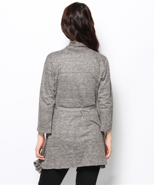 SHIPS for women(シップスフォーウィメン)の「③312210464リネンジャージーペプラム カーディガン(カーディガン/ボレロ・レディース・グレー/ブラック/ベージュ・ONE SIZE)」の6枚目の写真
