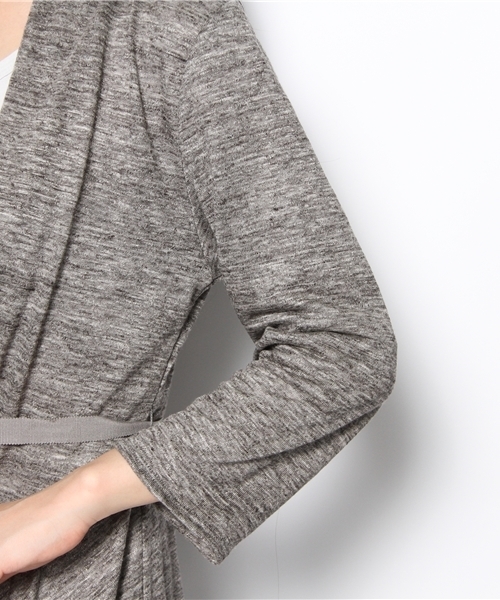 SHIPS for women(シップスフォーウィメン)の「③312210464リネンジャージーペプラム カーディガン(カーディガン/ボレロ・レディース・グレー/ブラック/ベージュ・ONE SIZE)」の8枚目の写真