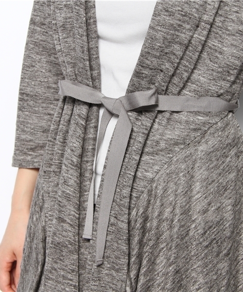 SHIPS for women(シップスフォーウィメン)の「③312210464リネンジャージーペプラム カーディガン(カーディガン/ボレロ・レディース・グレー/ブラック/ベージュ・ONE SIZE)」の9枚目の写真