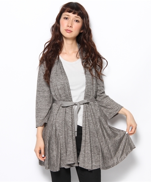 SHIPS for women(シップスフォーウィメン)の「③312210464リネンジャージーペプラム カーディガン(カーディガン/ボレロ・レディース・グレー/ブラック/ベージュ・ONE SIZE)」の12枚目の写真